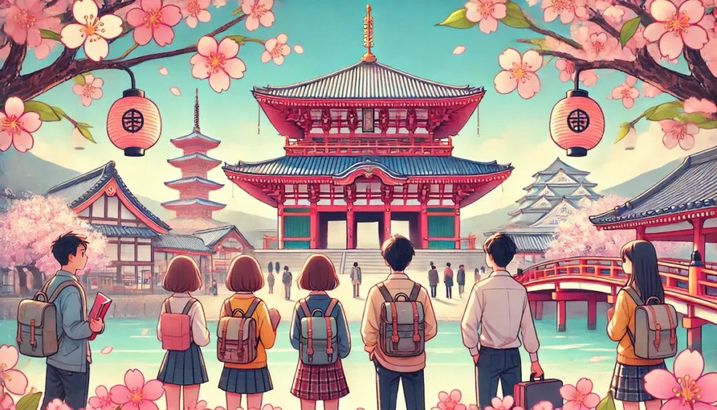 international students standing far away