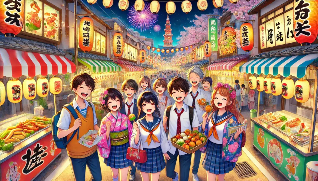 group of cheerful students