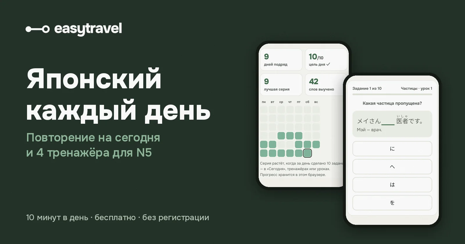 Повторение на сегодня и тренажёр частиц на экране телефона — сайт EasyTravel